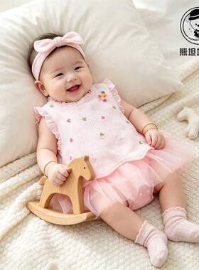 连体衣衣服包屁满月婴儿百天洋气