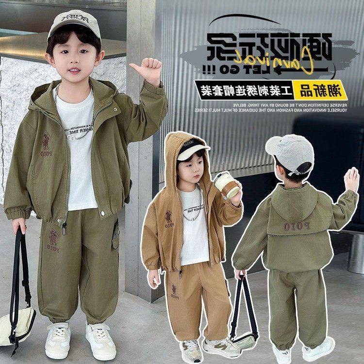 中件套工装衣服春秋季运动棉布小童新款潮套装刺绣秋装男童2儿童,童装/婴儿装/亲子装,套装,淘宝优惠券,粉丝福利购,淘宝优惠卷