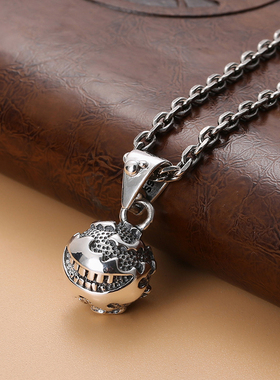 银聚点男S925纯银复古做旧