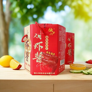 山东烟台特产旺角德坤龙口坤德渤海湾新起对虾酱300克礼盒装美味