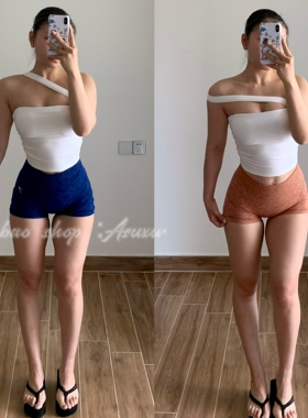 Asuxw 性感挂脖防滑高弹聚拢紧身舞蹈瑜伽服健身服运动内衣抹胸女