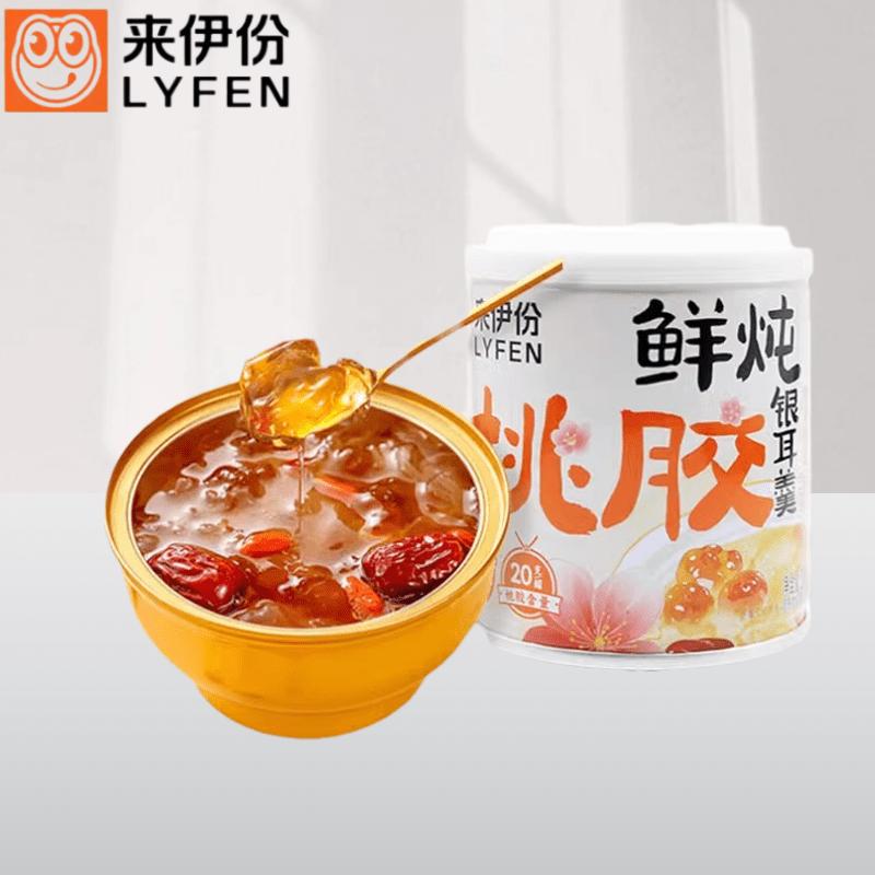 来伊份鲜炖桃胶银耳羹200g冲泡即食罐头银耳枸杞红枣代餐营养食品
