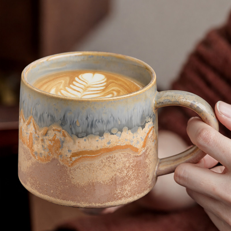 造月窑变复古咖啡杯陶瓷咖啡杯子高档精致高颜值家用水杯马克杯ST