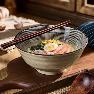 学生泡面碗陶瓷日式 大号拉面碗家用陶瓷碗高级感面条碗汤面碗兰屿