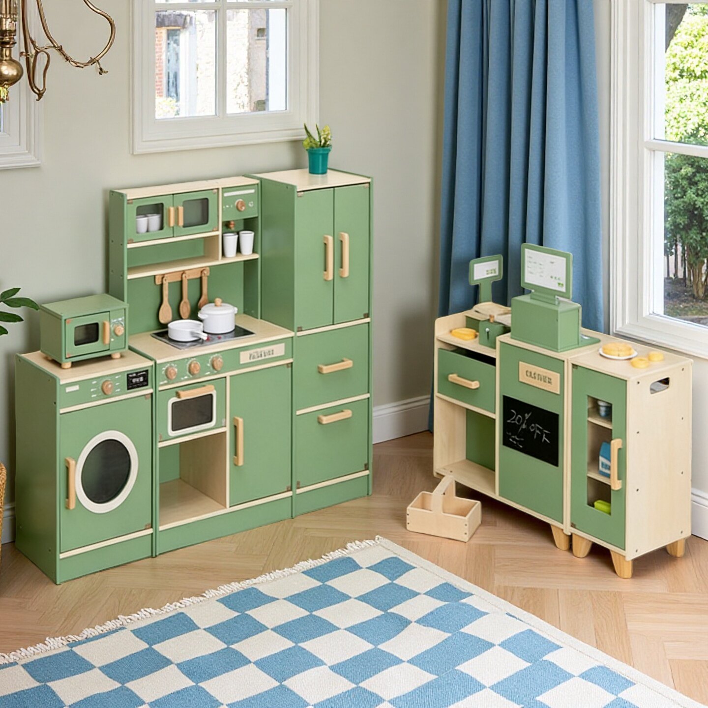 儿童仿真过家家大型冰箱厨房场景组合模拟烹饪做饭餐厨具益智玩具