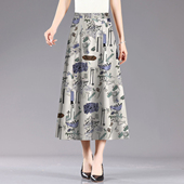 垂感复古碎花裙半身裙女2025新款 大码 女装 夏天A字裙子中长裙半裙