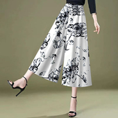 裙裤 2025夏季 女 休闲裤 宽松薄款 冰丝阔腿七分裤 女秋上新垂感韩版