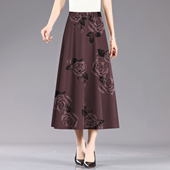 垂感复古碎花裙半身裙女2025新款 大码 女装 夏天A字裙子中长裙半裙