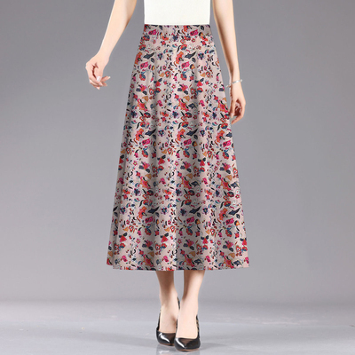 大码女装垂感复古大波点裙半身裙女2025新款夏天A字裙子长裙半裙