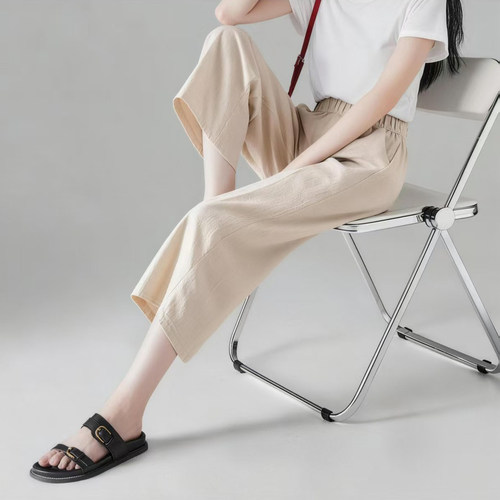 2026夏季薄款女显瘦阔腿七分裤