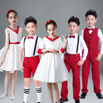 元旦儿童合唱服演出服女礼服男童