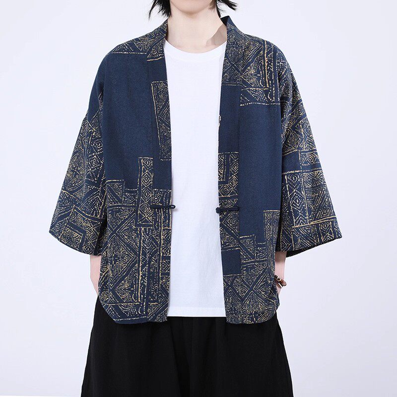 云南男装披肩穿搭上衣少数民族风情服饰西双版纳傣族服装披风衣服