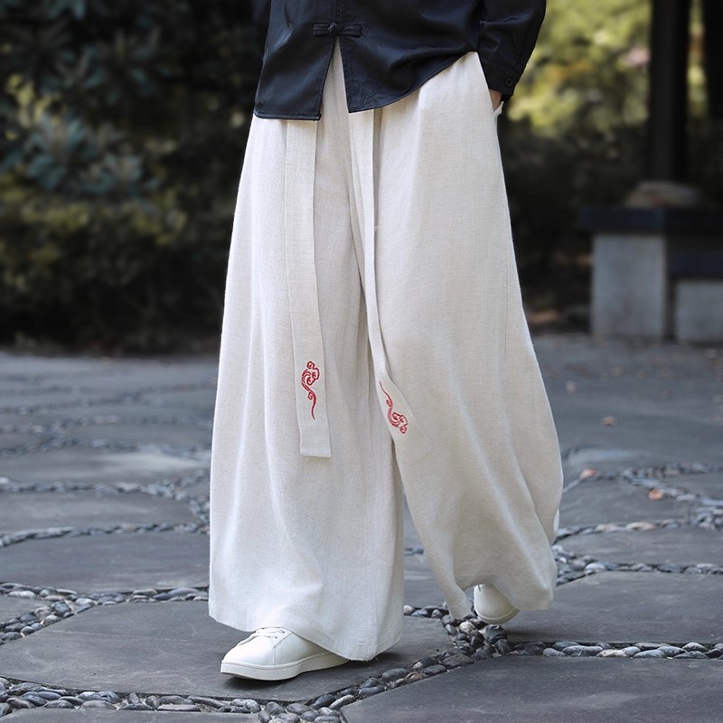 道服裤子男道系打坐裤禅修道士裤道装居士裤禅服阔腿裤道袍修行裤