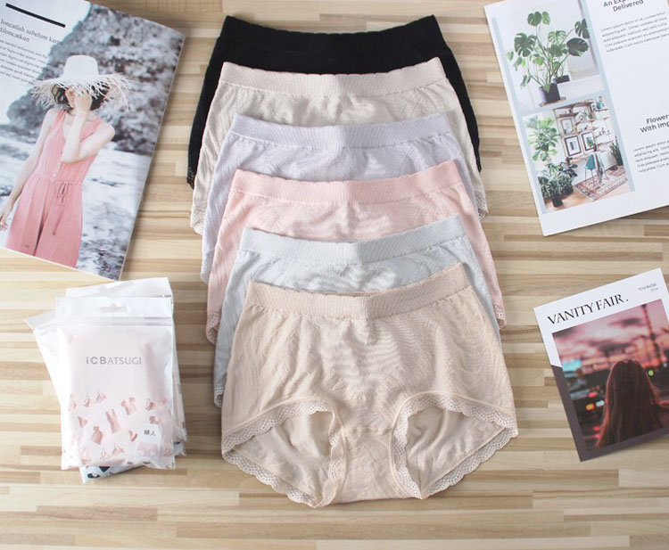 日单外贸女士内裤抗菌竹炭纤维