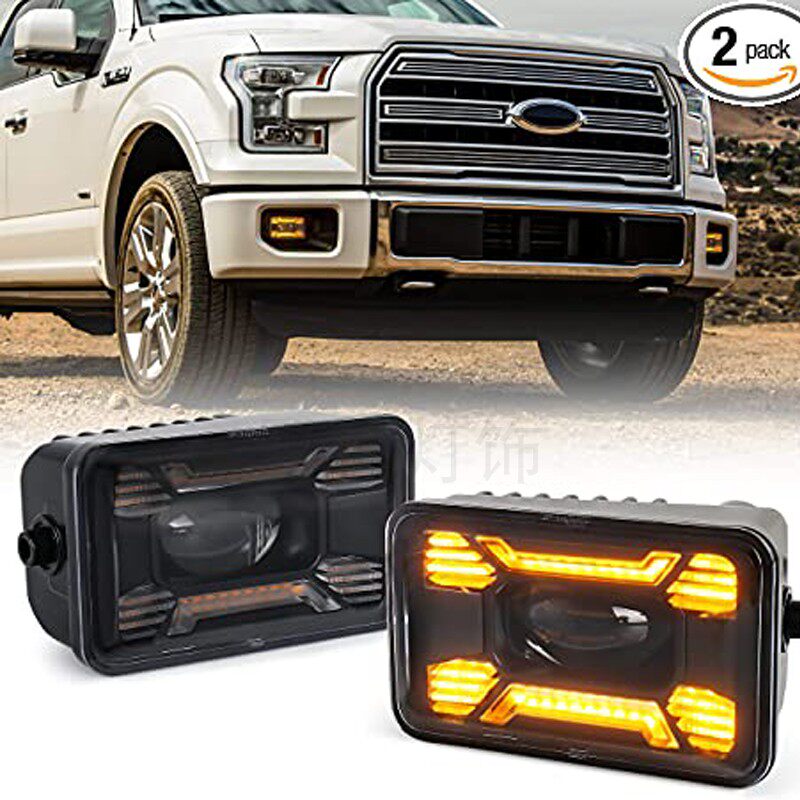 F150猛禽改装原车前杠雾灯升级透镜LED雾灯灯黄行车灯f150前雾灯
