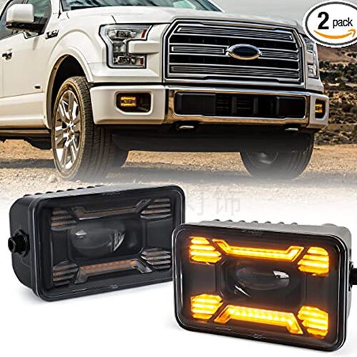 F150猛禽改装原车前杠雾灯升级透镜LED雾灯灯黄行车灯f150前雾灯