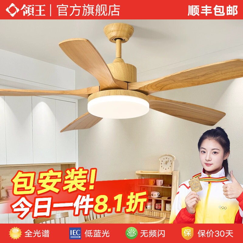 领王北欧风扇灯吊扇灯客厅餐厅卧