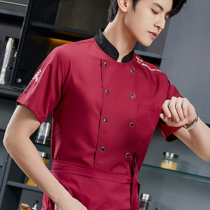厨师工作服短袖夏季定制酒店餐饮工装制服