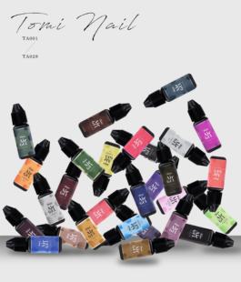 美甲喷绘胶 TomiAIRGEL28色喷绘喷枪专用胶 易上色不易堵枪无气味