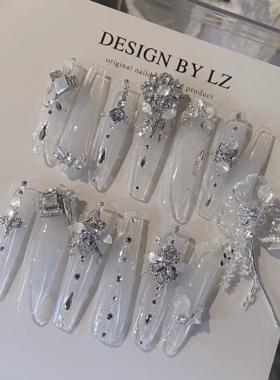LZ高定纯欲裸色爆闪美甲饰品