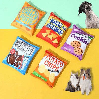 Squeaky Dog Chew Toys Potato Chips Bag Shaped Pet Chew Soft