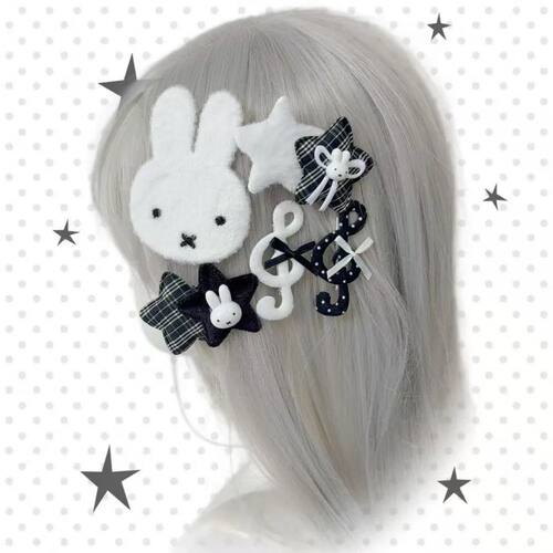 5pcs Miffy Hair Clip Cute Side Bangs BB Clip Kawaii Cartoon