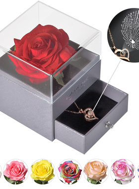Christmas Gifts Unfade Flower Eternal Rose Jewelry Box with