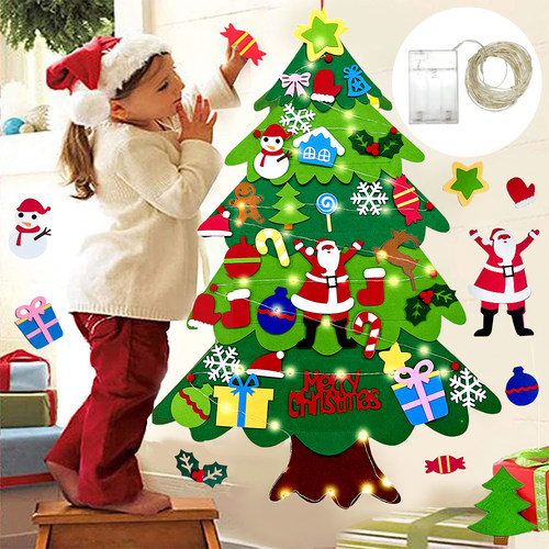 Kids DIY Felt Christmas Tree Merry Christmas Decorations For