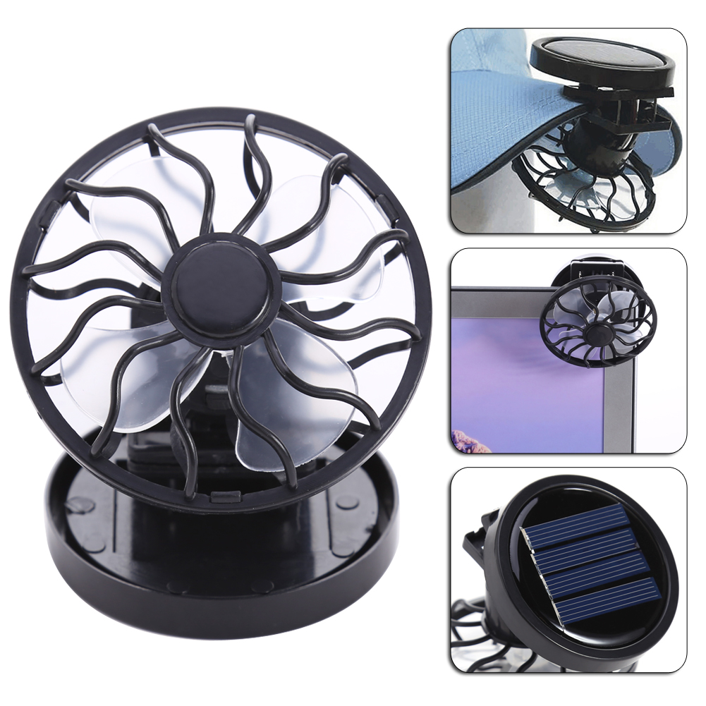 Portable Mini Solar Powered Clip Fan Mountain Climbing Campi