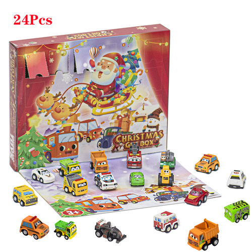 24Pcs Christmas Advent Calendar Car/Marine Animal Blind Box