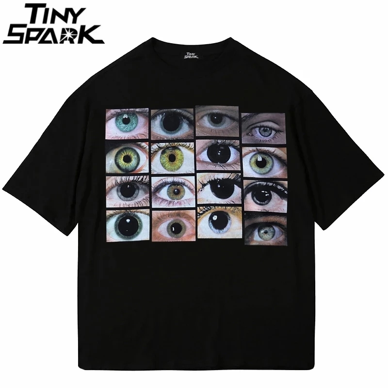 2022 Men Hip Hop Streetwear T Shirt Eyes World Graphic Haraj