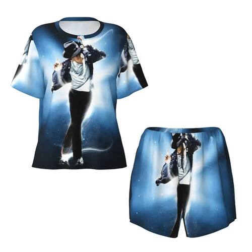 Michael Jackson Musicians Singers Dancers Round Neck Short S