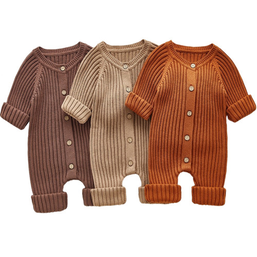2022 Autumn Baby Romper Knitted Newborn Girls Boys Jumpsuit