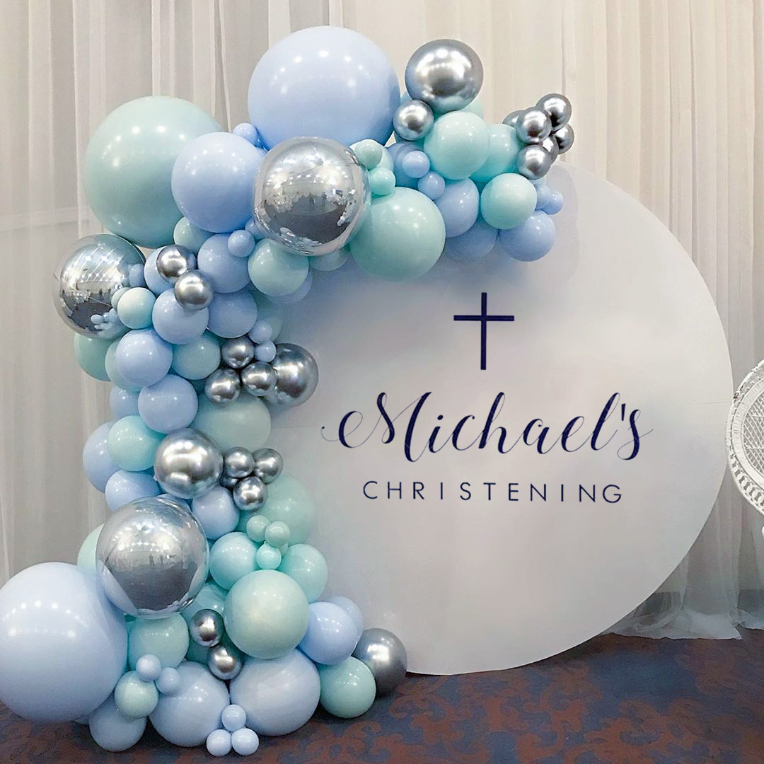 Silver Blue Balloon Garland Baby Shower Balloon Arch Ballon