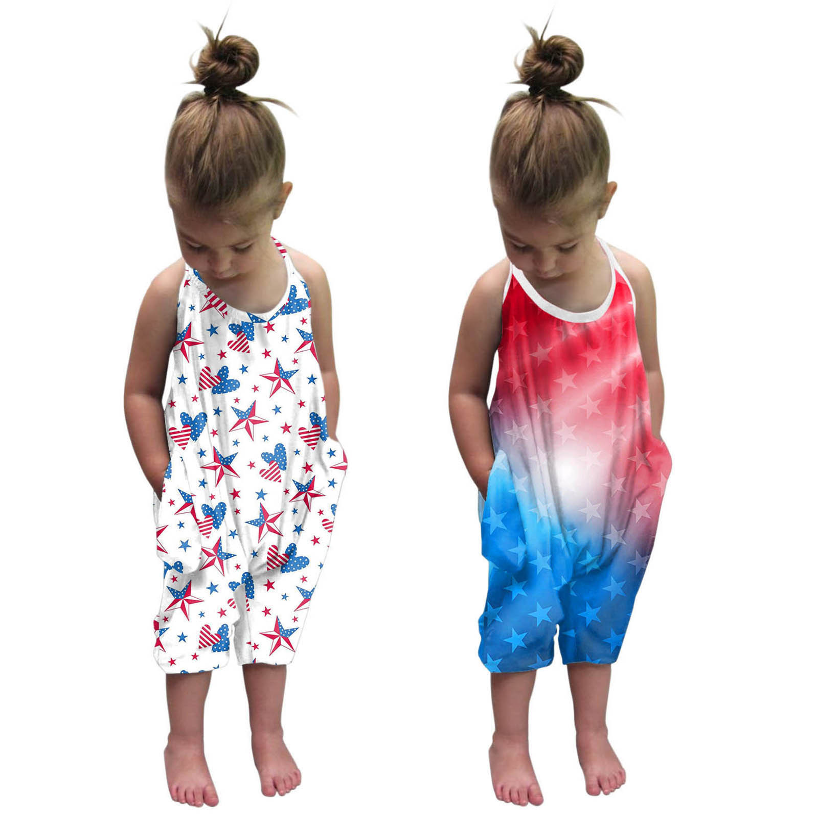 Newborn Toddler Kid Baby Girl Clothes Independence Day 4th-o