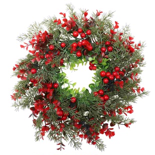Wreath Door Christmas Garland Berry Red Winter Front Artific