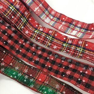 6cm 2Y Wired Tartan Gingham Scottish Cloth Ribbon for Handma