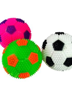 1Pc Squeak Light Soccer Ball Dog Chew Toy Clean Teeth Promot