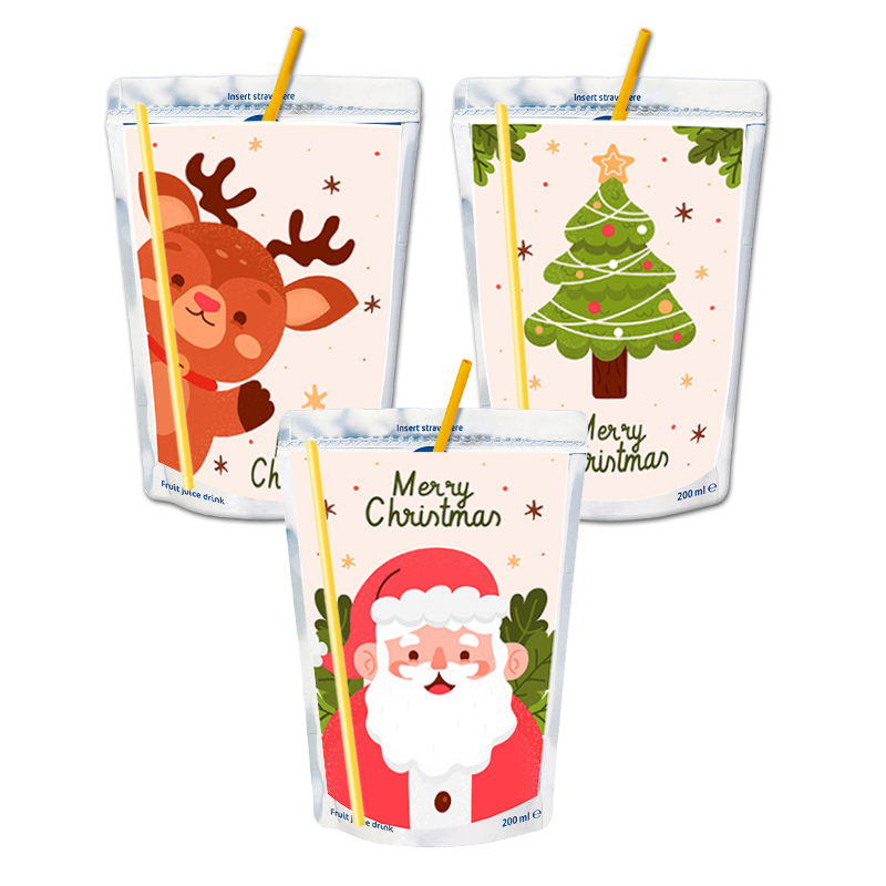 Santa Reindeer Capri Sun Bag Labels Juice Pouch Gift Caprisu