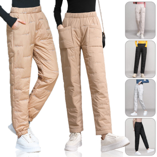 Winter Light Down Cotton Warm Padded Pants Quilted Thermal T