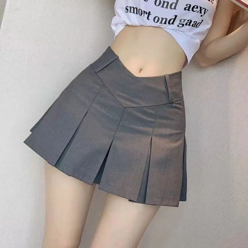 Skirts for Women  Pleated High Woman Skirt Grey Quality Hara图片
