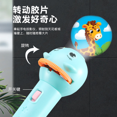 Popular children's luminous projection flashlight early educ