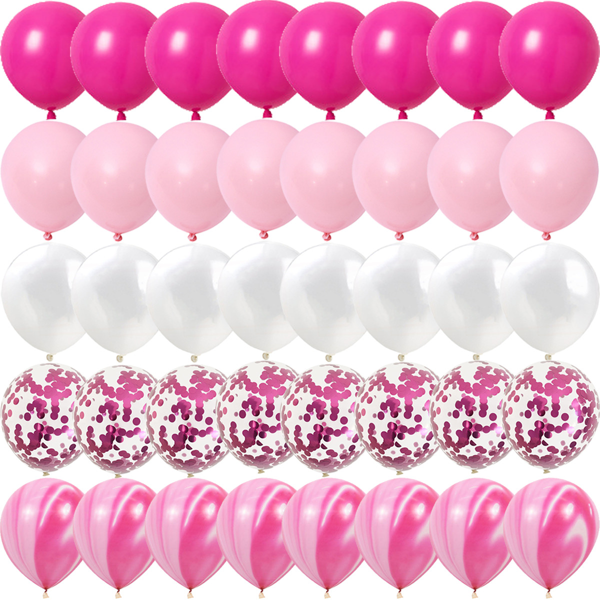 rose pink metal latex confetti confetti balloons wedding dec