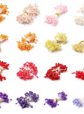 90pcs Red Yellow Artificial Flowers Stamen Berries Bundle Pu