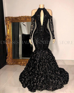 Black Mermaid Long Prom Dresses 2022 African Girl Designed L