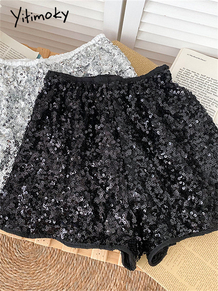 yitimoky sequins shorts for women summer 2023 new high waist