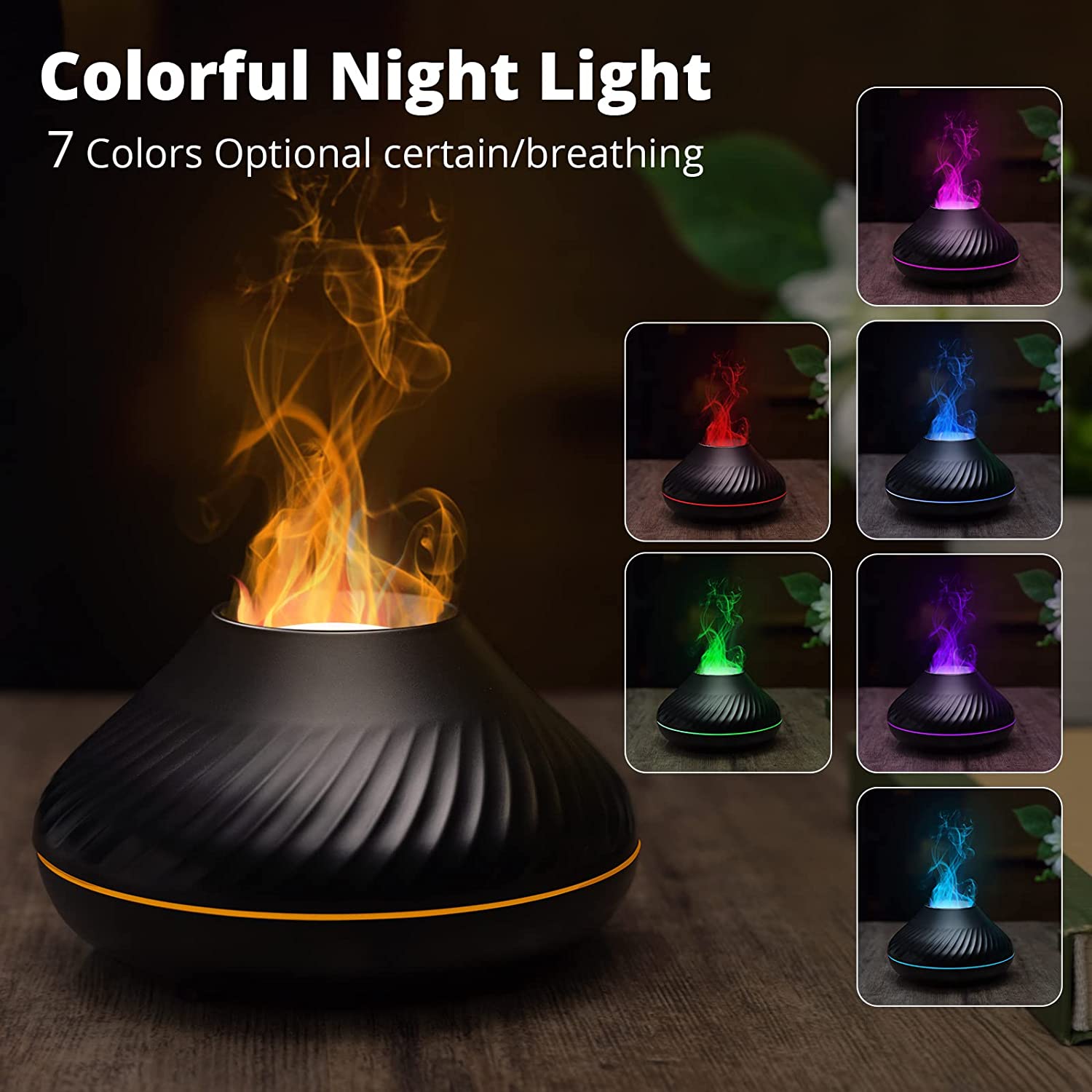 Volcanic Flame Aroma Diffuser Essential Oil Lamp 130ml USB P