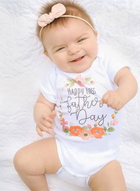 Newborn Infant Baby Boys Girls Bodysuit 1st Father's Day Let