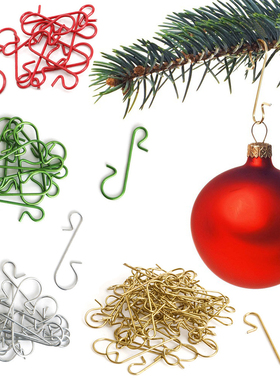 50pcs Christmas Ornament Metal S-Shaped Hooks Holders Christ