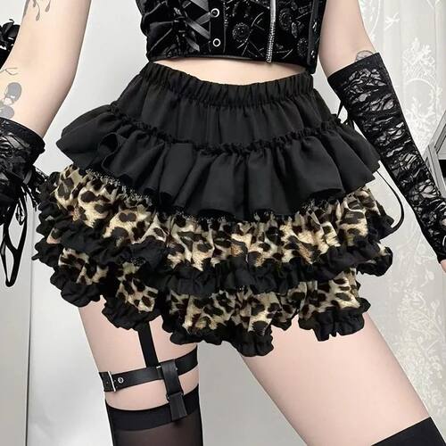 Y2K Leopard Sexy Skirt Subculture Women French Hotsweet Setw